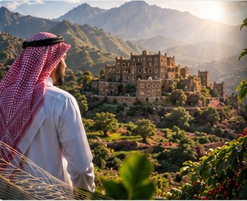 مزارع ومناظر طبيعية من منطقة عسير